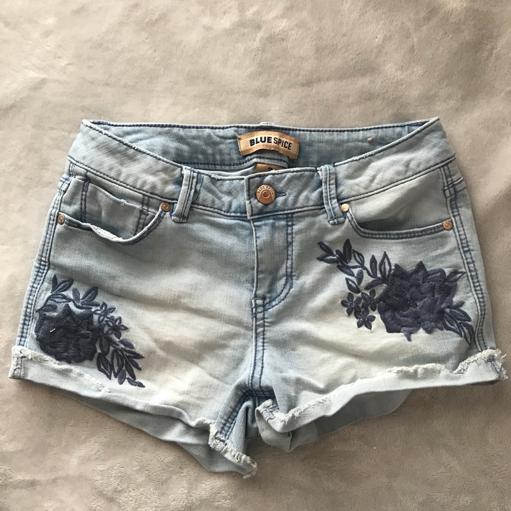 embroidered shorts